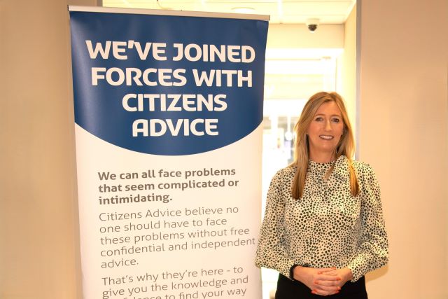 Susan Allen, chief executive of Yorkshire Building Society at a branch where the Citizens Advice partnership is available 